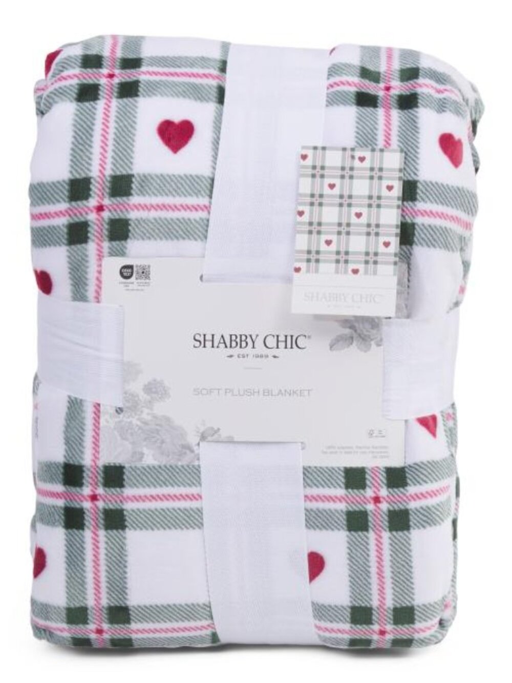 MARTHA STEWART Heart Plaid Blanket
